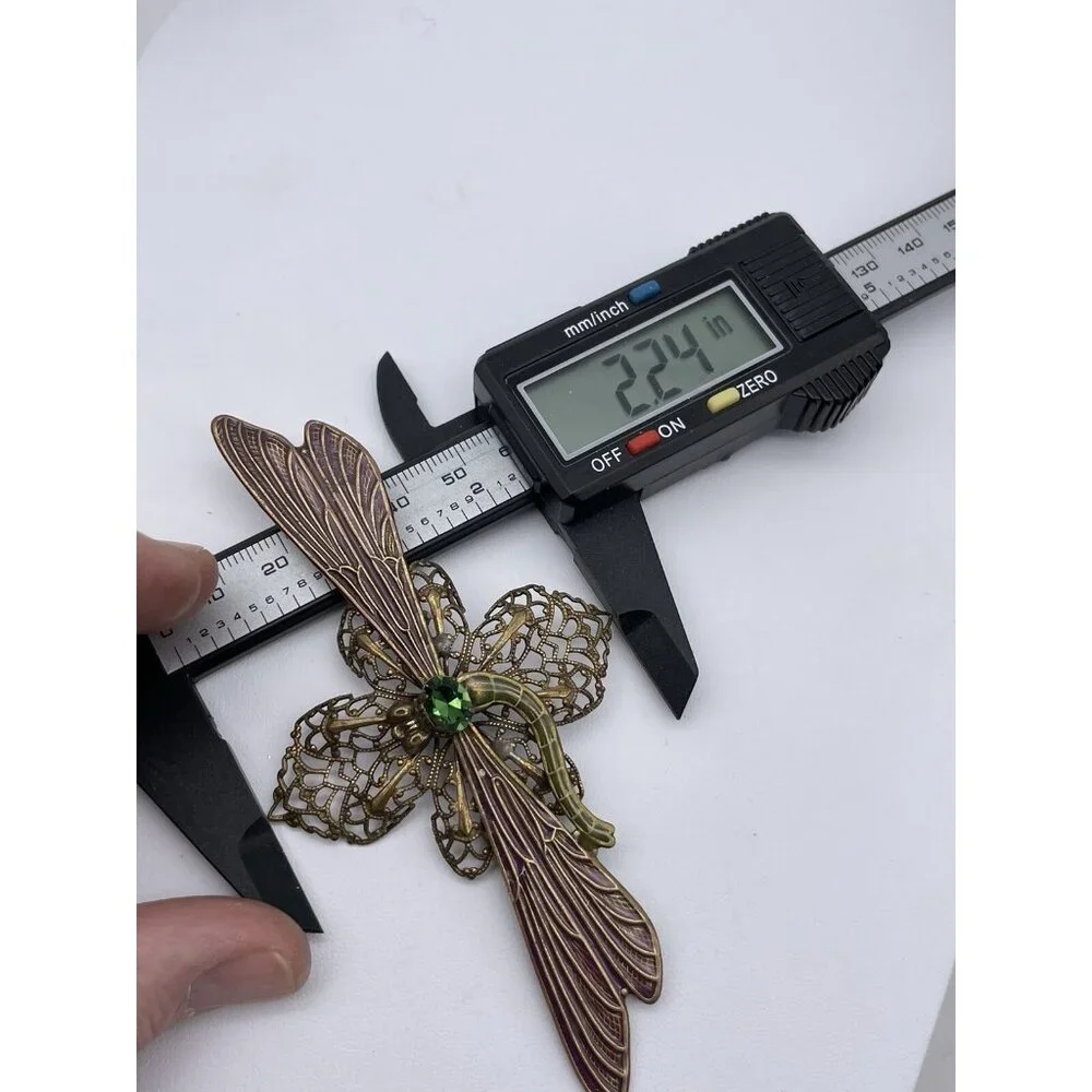 Vintage Sadie Green Signed Dragonfly Brooch Pin